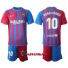 Virallinen Fanipaita + Shortsit FC Barcelona Ronaldinho 10 Kotipelipaita 2021-22 - Lasten